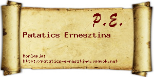Patatics Ernesztina névjegykártya